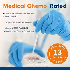 Supmedic Nitrile Exam Glove, 3.5 mil Disposable Medical Medium, Blue (Medium)