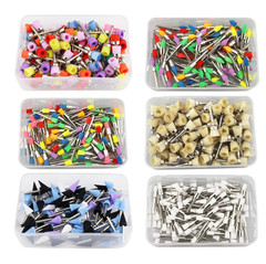 100pcs Dental Polishing Brush Heads Nylon Latch Flat Cleaning Set – NEW