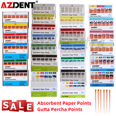 AZDENT Dental Absorbent Paper Points & Gutta Percha Points Eododontic Root Canal