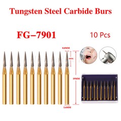 10 Pcs Dental Tungsten Carbide Trimming & Finishing Burs Drill Smooth FG 7901