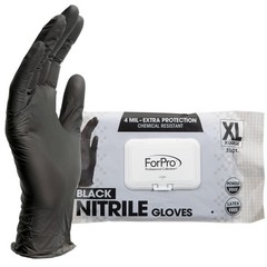 X Large Black Nitrile Gloves 30 Count Disposable Food Safe Chemical Resistant
