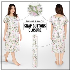 Utopia Care Women’s Hospital Gown Soft Comfortable Large-X-Large, Floral Grey
