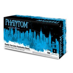 Adenna PHM916 Phantom Latex Powder Free Exam Gloves, Large, Black (Pack of 100)