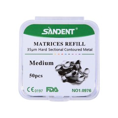 50Pcs Dental Metal Matrices Matrix Band Sectional Contoured Refill Medium 35μm
