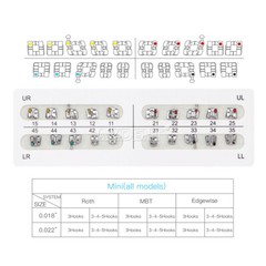 AZDENT Dental Orthodontic Brackets Metal Braces Standard MBT 022 Hooks 3-4-5/3
