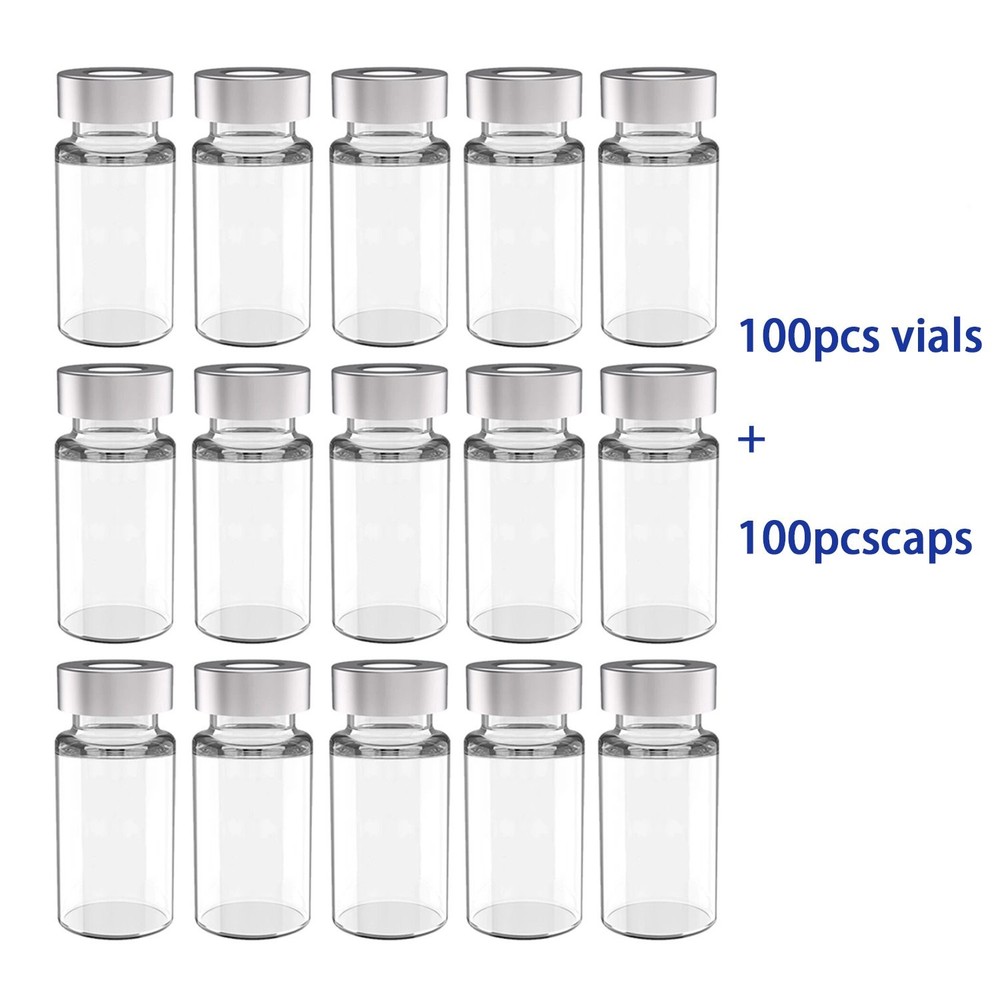 1000PCS 10ml Sample Vials Aluminum Caps 20mm Crimp Top Clear Glass Bottle HPLC