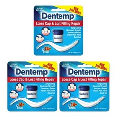 3 Pack Dentemp O.S. One Step Caps And Fillings Repair 12+ Repairs 2.2 Grams Each