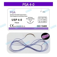 50Pcs Absorbable Dental Surgical Sutures CHROMIC GUT 3-0 PGA 4/0 Natural Needled