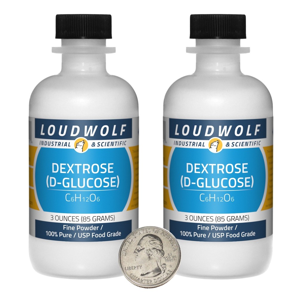 Dextrose / 6 Ounces / 2 Bottles / 100% Pure USP Food Grade / Fine Powder / USA