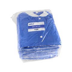 JMU 10/50✖ Disposable Lab Coats for Men Women Snaps Full Sleeve SMS Blue Medical