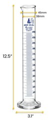 Eisco Labs 250ml Graduated Cylinder, Class A – Blue Graduations, Round Base