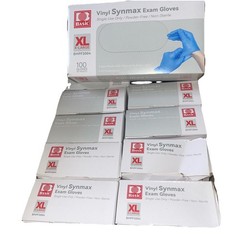 Case Basic Synmax Vinyl XL Exam Gloves, Blue – Box of 100 X 10 =1,000 Per Order