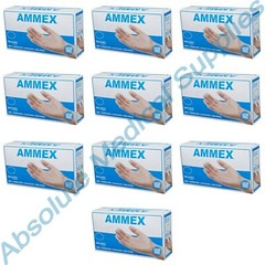 *1,000-Piece* Ammex Professional Vinyl Exam Medical Gloves Clear Medium VPF64100