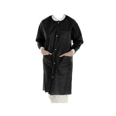ValuMax 3660BKXL Extra-Safe Lab Coats Black Knee Length Extra Large 10Pk