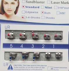 10 Packs Dental Orthodontic Metal Bracket Braces Standard Roth MBT Mesh Base