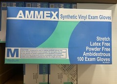 Ammex Vinyl Exam Gloves Medium VSPF44100 1 Case 1,000 Gloves