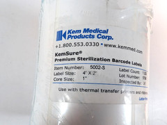 Kem Medical KemSure Sterilization Barcode Labels 5002-S 4″ x 2″ 1000 Count