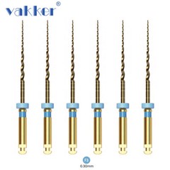 6/pk Vakker Dental Endo Rotary Files NITI Gold Taper Files Assorted 21/25/31mm