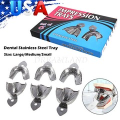 Dental Impression Trays Stainless Steel Perforated 6PC Upper+Lower S/M/L SKYSEA