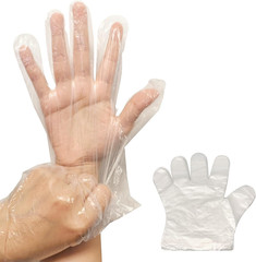 100 Pack Disposable Plastic Food Handling Gloves, Clear Service Gloves for Clean