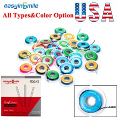 Dental Orthodontic Braces Rubber Chains Elastic Power Chains for Braces Assorted