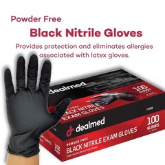 Large Black Nitrile Exam Gloves 1000 Count Powder Free Disposable Medical Gloves