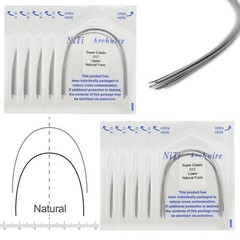 100PCS Dental Orthodontic Niti Arch Wire Rectangular Round Natural Upper Lower