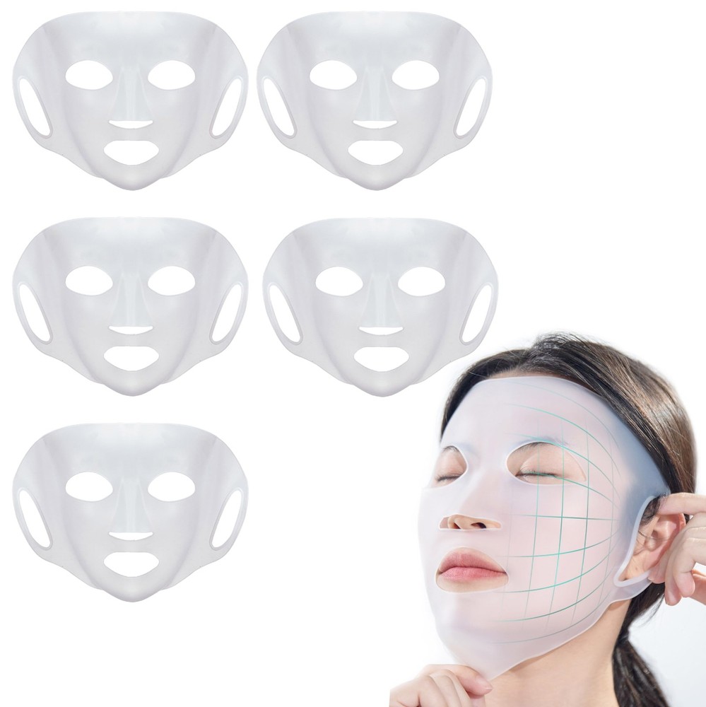 IIUIKOO Reusable Silicone Face Mask Cover for Women, 5Pcs 1 Count (Pack of 5)