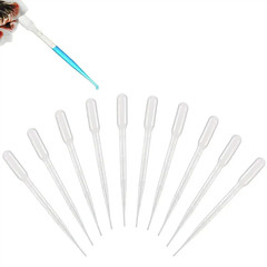 100pcs Disposable Plastic Pipettes: 1/2/3/5ml Graduated Transfer Droppers – NEW