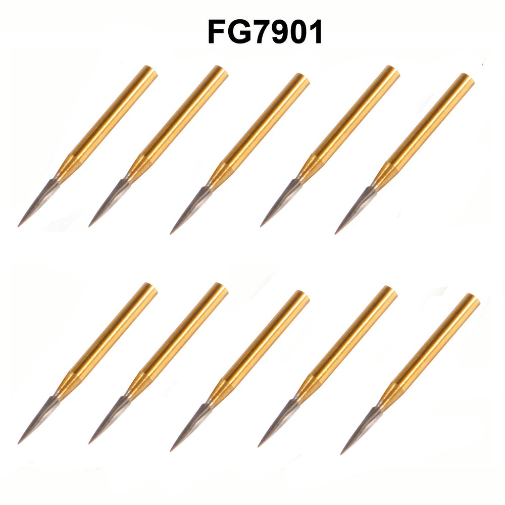 10 Pcs Dental Tungsten Carbide Trimming & Finishing Burs Drill Smooth FG 7901