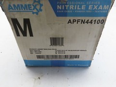 Ammex APFN46100 Exam Blue Nitrile Gloves Sz Large (Case of 1000) 10 boxes of 100