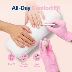 Schneider Pink Nitrile Exam Gloves Medium 100CT Latex Free Powder Free Food Safe