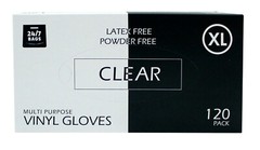 120 Vinyl Disposable Gloves, Sizes Small- X-Large, Latex Free, Powder Free