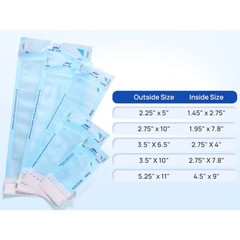 Sterilization Pouch Self-Sealing w/ Dual Indicators Multiple Sizes