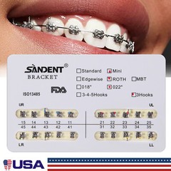 10 Packs Dental Orthodontic Brackets Braces Mini Roth 022 Slot 3 hooks #3 USA OR