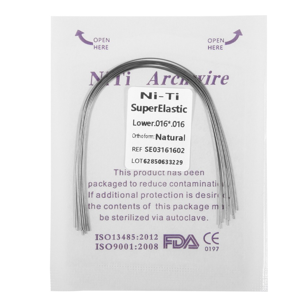 Dental Orthodontic Arch Wire NiTi Rectangular Super Elastic Natural 10pc/pack ns