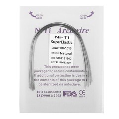 Dental Orthodontic Arch Wire NiTi Rectangular Super Elastic Natural 10pc/pack ns