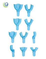 Dental Impression Trays Perforated Plastic Disposable Ped/S/M/L Upper/Lower 12PC