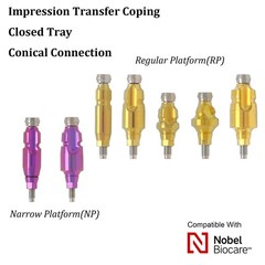 US Open/Closed Tray Impression Transfer Coping Conical Connection For Nobel