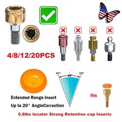 US Overdenture Fit Zest Locator Ti Abutment Retention Caps Hiossen Nobel Zimmer