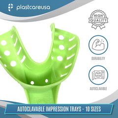2 X Autoclave Perforated Dental Impression Trays #10 Anterior Lower (Bag of 24)
