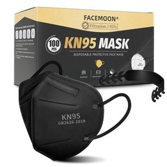 KN95 Face Masks Black Adults – 100 Pack 1 Count (Pack of 100),