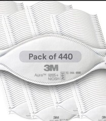 3M Aura 9205+ N95 NIOSH Approved Particulate Respirator Masks. New. Case of 440