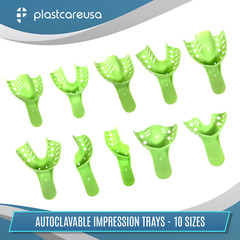 2 X Autoclave Perforated Dental Impression Trays #10 Anterior Lower (Bag of 24)