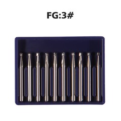 10pc/pack Dental Round Carbide Steel Tungsten Burs FG-3 for High Speed Handpiece