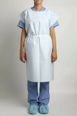 MediChoice Exam Gowns 30 Inch x 42 Inch Reversible Front Back Opening Gown 45pk