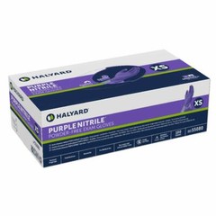 Halyard Purple Nitrile Exam Gloves, Powder – Free, X – Small, 55080 (Box of 100)