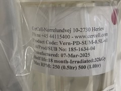 CERCELL Custom Single-Use 500mL CellVessel Bioreactor w/ pH Sensor 185-1634-04