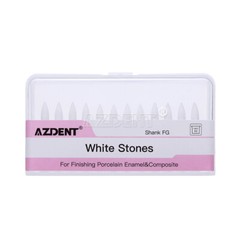 Dental Flame Mounted White Stone Polishing Burs FG Abrasion Point Burs AZDENT