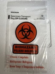 100 /CS Biohazard Specimen Layflat Poly Bags 6” x 9” x 2MIL